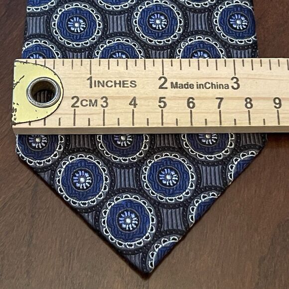 Vintage Culwell & Son Dallas Blue Gray Hand Made 100% Silk Made In USA - Picture 4 of 11